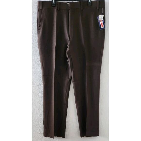 Two Way Vintage Men's size 40x32 Brown Polyester Casual Workwear Pants - Picture 1 of 6